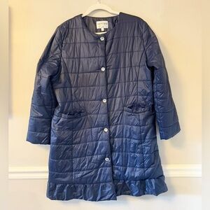 Patty Kim Women's Blue Quilted Puffer Jacket